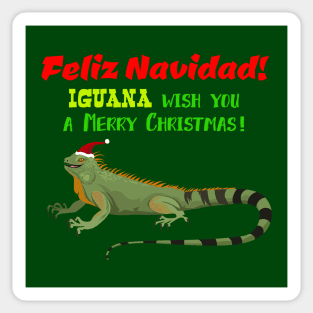 Iguana Wish You a Merry Christmas Sticker